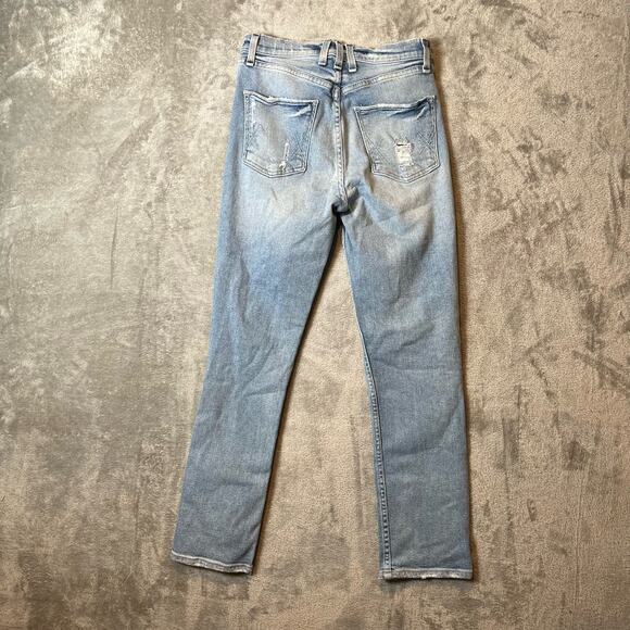 McGuire Sz 26 High-Rise Vintage Slim Fit Faded Blue Jeans Distressed Women's - Picture 4 of 8